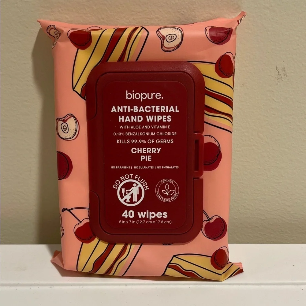🍒 Cherry 🍒 Pie Anti-Bacterial Hand Wipes - Pink LIMITED EDITION